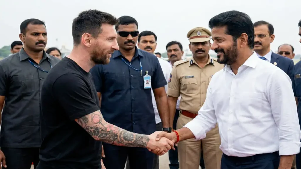 ముఖ్యమంత్రి రేవంత్ రెడ్డితో పాటు జాతీయ రాజకీయ నేతలతో మెస్సి భేటీ కావడం